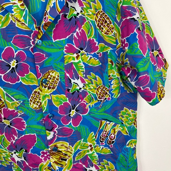 Vintage Hilo Hattie 80s Hawaiian Tropical Button Down Shirt Sz S - Picture 3 of 8